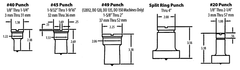 001823 No. 20 13/32 x 1" Oval Punch - Best Tool & Supply