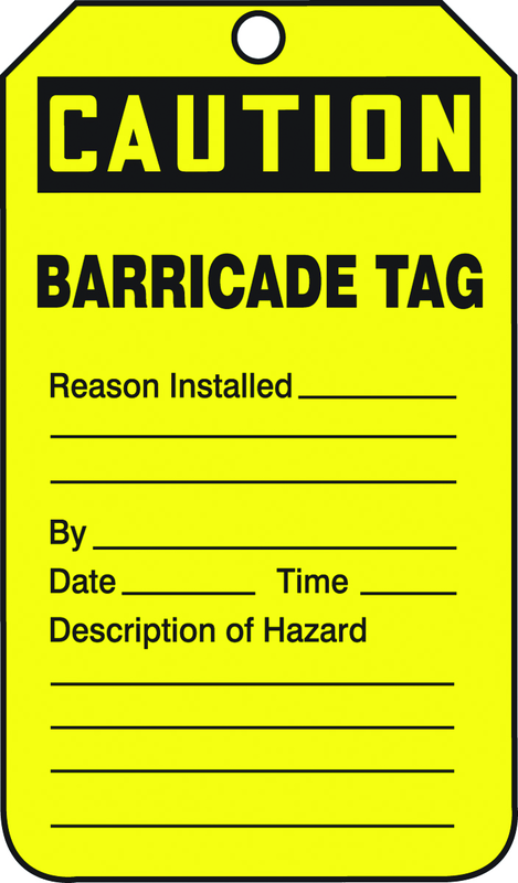 Barricade Tag, Caution Barricade Tag, 25/Pk, Plastic - Best Tool & Supply