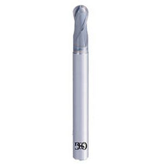 ‎3/8″ Dia. × 3/8″ Shank × 0.375″ DOC × 3-1/2″ OAL, Carbide DURO, 2 Flute, Shrink Fit, Ballnose End Mill - Exact Industrial Supply