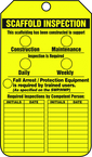 Scaffold Tag, Scaffold Inspection (Checklist)/Key Responsibility, 25/Pk, Plastic - Best Tool & Supply