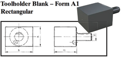 VDI Toolholder Blank - Form A1 Rectangular - Part #: CNC86 B20.50.60.60 - Best Tool & Supply