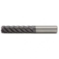 1/2x1/2x2x5 .015R 5FL Carbide End Mill-Round Shank-AlTiN - Best Tool & Supply
