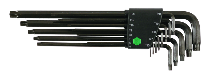 13 Piece - T5; T6; T7; T8; T9; T10; T15; T20; T25; T27; T30; T40; T50 - Torx Long Arm L-Key Set - Best Tool & Supply