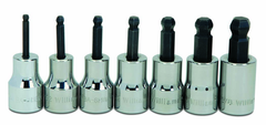 7 Piece - 1/8; 5/32; 3/16; 7/32; 1/4; 5/16; & 3/8" - 3/8" Drive - Ball Hex Socket Set - Best Tool & Supply