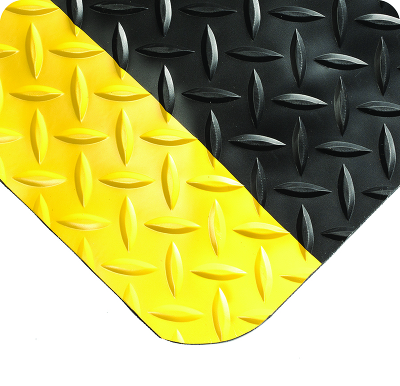 Diamond-Plate Select 15/16" x 3' x 75' Black/Yellow Work Mat - Best Tool & Supply