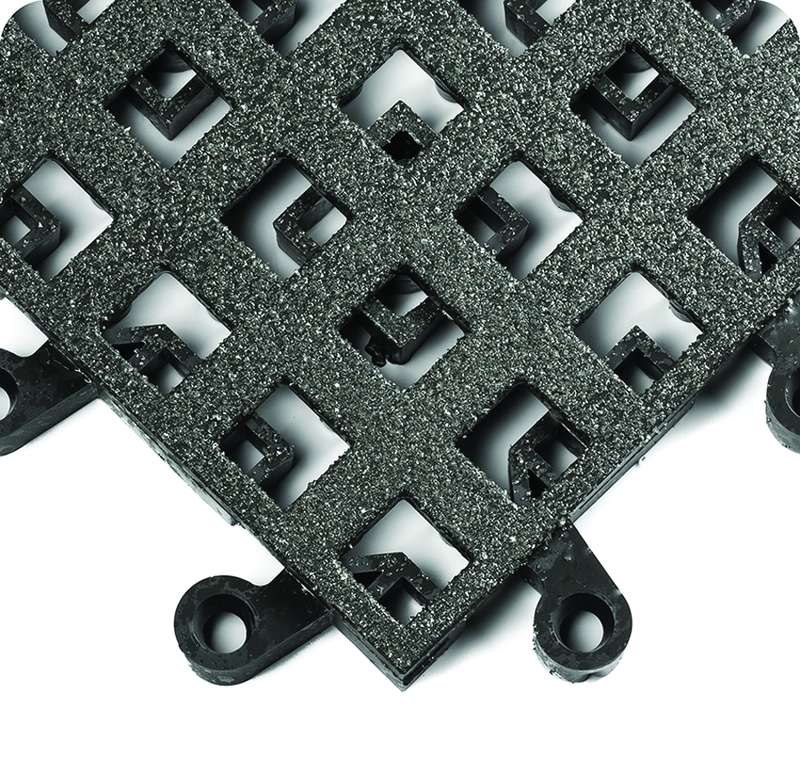 ErgoDeck General PupposeÂ Open w/ GritShieldÂ Egronomic TilesÂ 18" x 18" x 7/8" Thick (Charcoal) - Best Tool & Supply