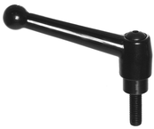 70551, Clamp Lever Size 5 Zinc Ball Style with Steel Stud Insert 1/2-13 x 1.57, Screw and Spring - Best Tool & Supply