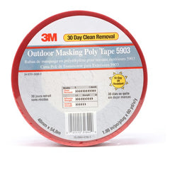 3M Outdoor Masking Poly Tape 5903 Red 48 mm × 54.8 m 7.5 mil Individually Wrapped Conveniently Packaged - Best Tool & Supply