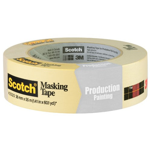 ‎Scotch Contractor Grade Masking Tape 2020-24AP9 0.94″ × 60.1 yd (24mm × 55m) - Best Tool & Supply