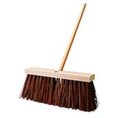 Street Broom, Hardwood Block, Palmyra Fill - Wide flared ends - Tapered handle holes - Best Tool & Supply