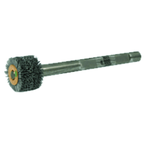 4" Diameter - Crimped Filament Internal Brush Deburring Tool - 0.043/120 Grit - 3/8" ARBOR - Best Tool & Supply