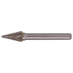 SM-4 Double Cut Solid Carbide Bur-Pointed Cone Shape - Exact Industrial Supply