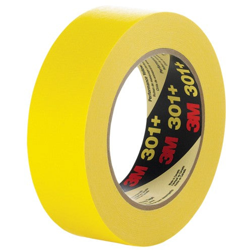 3M Performance Yellow Masking Tape 301+ 12 mm × 55 m 6.3 mil - Best Tool & Supply