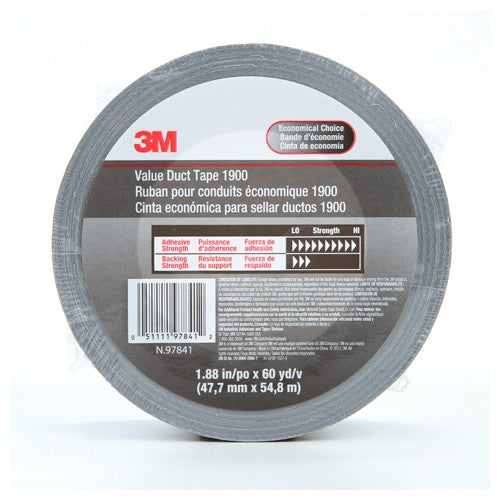 3M Value Duct Tape 1900 Silver 1.88″ × 60 yd 5.8 mi - Best Tool & Supply