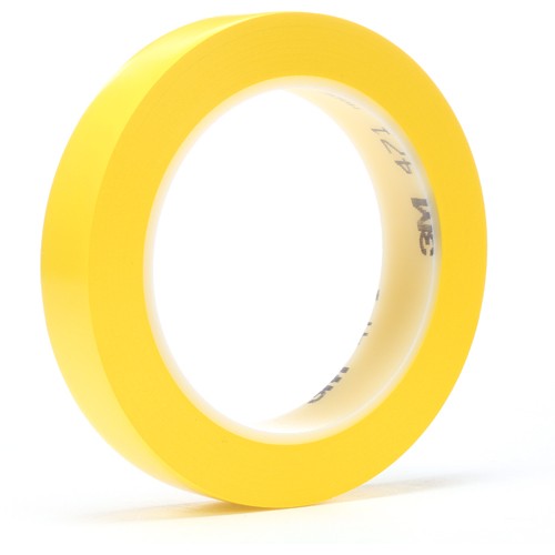 3M Vinyl Tape 471 Yellow 3/4″ × 36 yd 5.2 mil - Best Tool & Supply