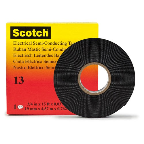 Scotch Electrical Semi-Conducting Tape 13 3/4″ × 15 ft Printed Black - Best Tool & Supply