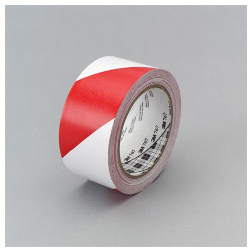 3M Safety Stripe Vinyl Tape 767 Red/White 2″ × 36 yd 5 mil Individually Wrapped Conveniently Packaged - Best Tool & Supply