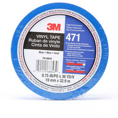 3M Vinyl Tape 471 Blue 3/4″ × 36 yd 5.2 mil Individually Wrapped Conveniently Packaged - Best Tool & Supply