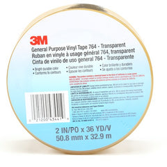 3M General Purpose Vinyl Tape 764 Transparent 2 in × 36 yd 5 mil Individually Wrapped Conveniently Packaged - Best Tool & Supply