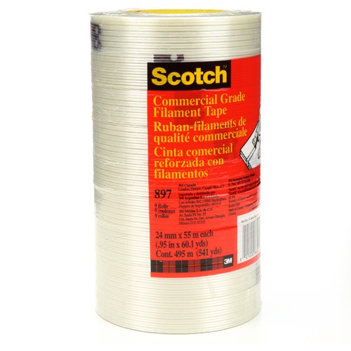 Scotch Filament Tape 897 Clear 24 mm × 55 m 5 mil - Best Tool & Supply