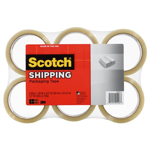 ‎Scotch Lightweight Shipping Packaging Tape 3350-6 1.88″ × 54.6 yd (48 mm × 50 m) - Best Tool & Supply