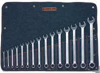 Wright Tool Fractional Combination Wrench Set -- 15 Pieces; 12PT Chrome Plated; Includes Sizes: 5/16; 3/8; 7/16; 1/2; 9/16; 5/8; 11/16; 3/4; 13/16; 7/8; 15/16; 1; 1-1/16; 1-1/8; 1-1/4"; Grip Feature - Best Tool & Supply