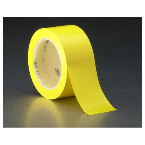 3M Vinyl Tape 471 Yellow 1/2″ × 36 yd 5.2 mil Individually Wrapped Conveniently Packaged - Best Tool & Supply