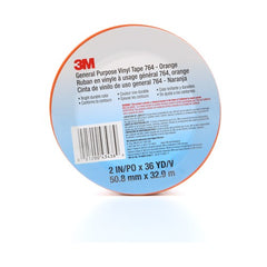 3M General Purpose Vinyl Tape 764 Orange 2″ × 36 yd 5 mil Individually Wrapped Conveniently Packaged - Best Tool & Supply