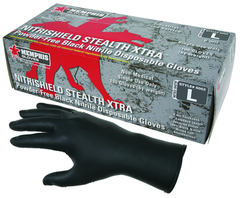 NitriSheild Stealth- 6 Mil Black Nitrile, PF Disposable Gloves - Size S - Best Tool & Supply