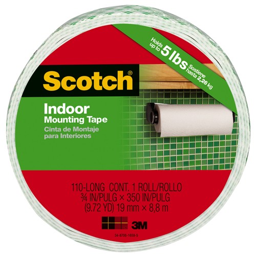 Scotch-Mount Indoor Double-Sided Mounting Tape Mega Roll 110H-LONG-DC 3/4″ × 350″ (1 9 Cm × 8 89 M) - Best Tool & Supply