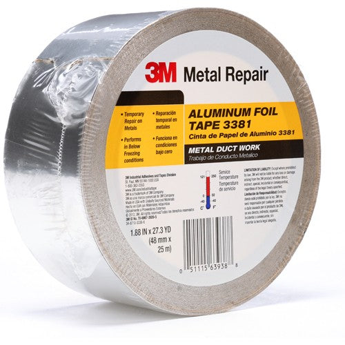 48 mm × 25 m 2.7 mil Foil Tape Silver Alt Mfg # 63938 - Best Tool & Supply