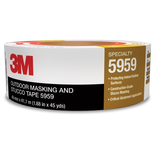 3M Outdoor Masking and Stucco Tape 5959 Red 48 mm × 41.1 m 12.0 mil Conveniently Packaged - Best Tool & Supply