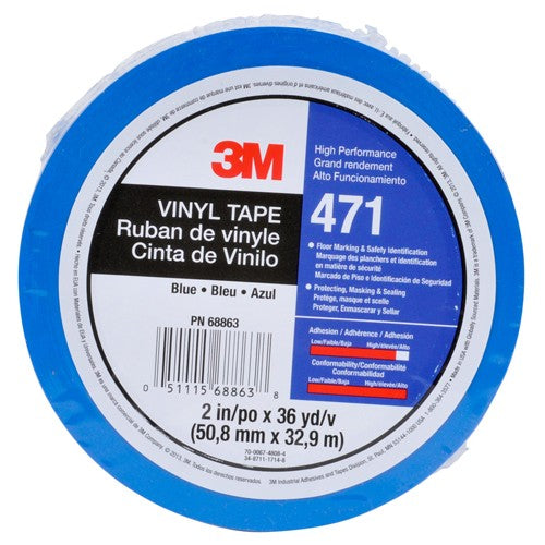 3M Vinyl Tape 471 Red 1/4″ × 36 yd 5.2 mil Individually Wrapped Conveniently Packaged - Best Tool & Supply