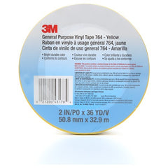 3M General Purpose Vinyl Tape 764 Yellow 2″ × 36 yd 5 mil Individually Wrapped Conveniently Packaged - Best Tool & Supply