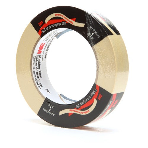 3M General Purpose Masking Tape 203 Beige 24 mm × 55 m 4.7 mil Individually Wrapped Conveniently Packaged - Best Tool & Supply