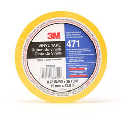 3M Vinyl Tape 471 Yellow 3/4″ × 36 yd 5.2 mil Individually Wrapped Conveniently Packaged - Best Tool & Supply