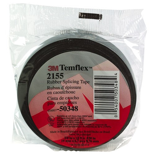 3M Temflex Rubber Splicing Tape 2155 3/4″ × 22 ft Black - Best Tool & Supply