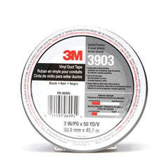 3M Vinyl Duct Tape 3903 Black 2″ × 50 yd 6.5 mil 2 Individually Wrapped Conveniently Packaged - Best Tool & Supply