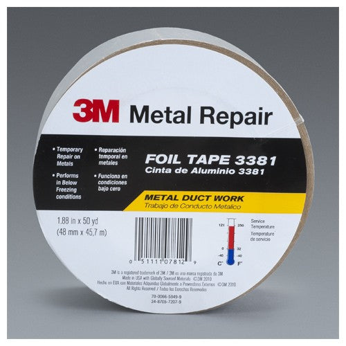 3M Aluminum Foil Tape 3381 Silver 1.88″ × 50 yd 2.8 mil - Best Tool & Supply