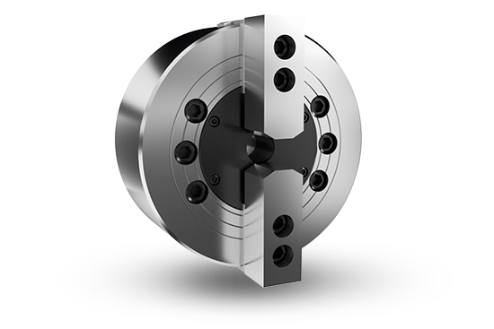 Auto Strong VIT Series 2-jaw and 4-jaw wedge type non through-hole power chuck (adapter excluded) - Part # VIT-218 - Exact Industrial Supply