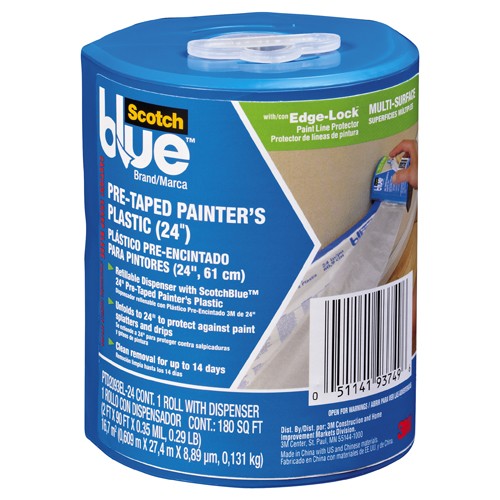 ‎3M ScotchBlue Tape + Plastic with Dispenser PTD2093EL-24-S - Best Tool & Supply