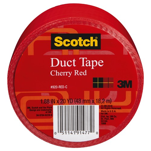 Scotch Duct Tape 920-RED-C 1.88″ × 20 yd (48 mm × 18 2 m) Red - Best Tool & Supply