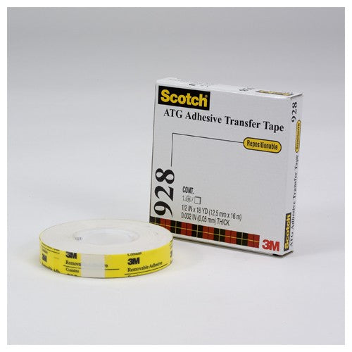 Scotch ATG Repositionable Double Coated Tissue Tape 928 Translucent White 3/4″ × 18 yd 2 mil - Best Tool & Supply